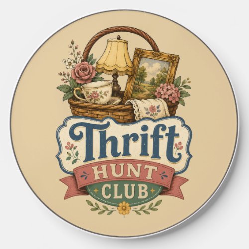 Thrift Hunt Club Vintage Cottagecore Wireless Charger