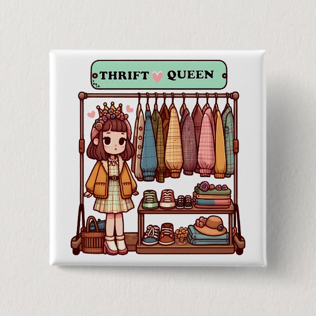 Thrift Queen Button (Front)