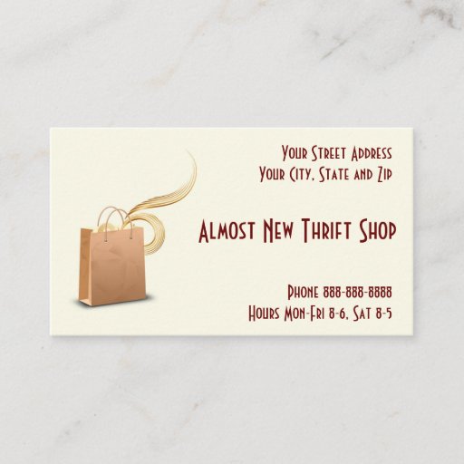 Customizable Thrift Shop Second Hand Store Business Card