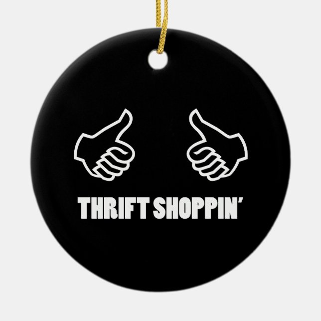 Thrift Shopping Ceramic Ornament (Front)