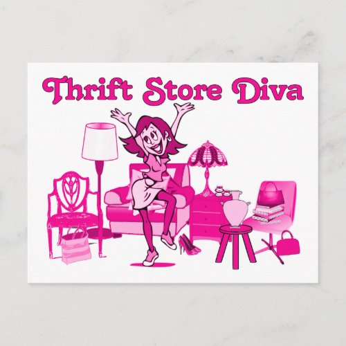 Thrift Store Diva Postcard