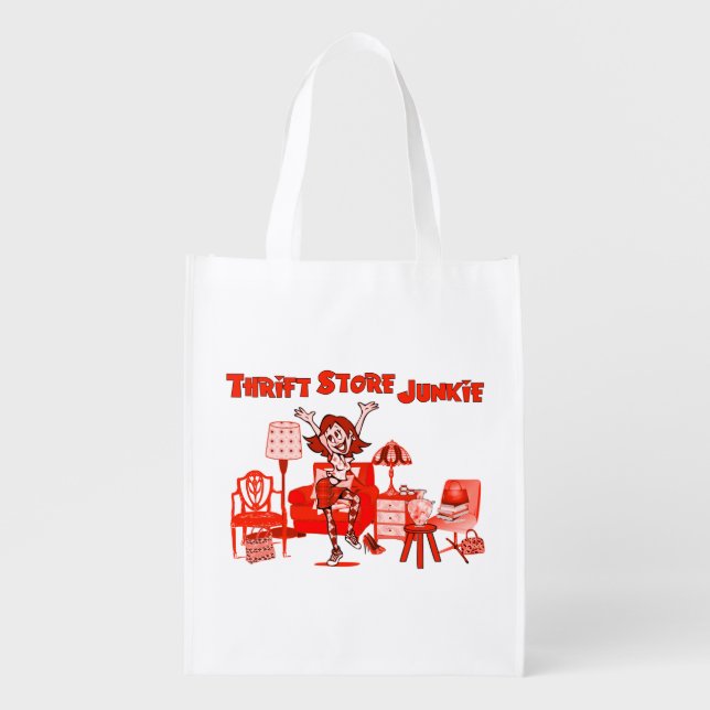 Thrift Store Junkie Reusable Grocery Bag (Front)