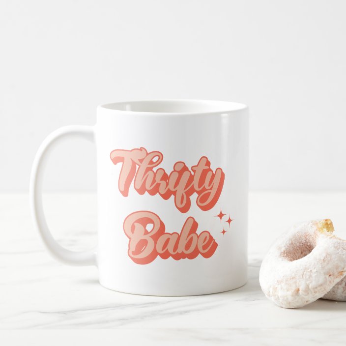 Thrifty Babe Retro Coffee Mug Zazzle Com