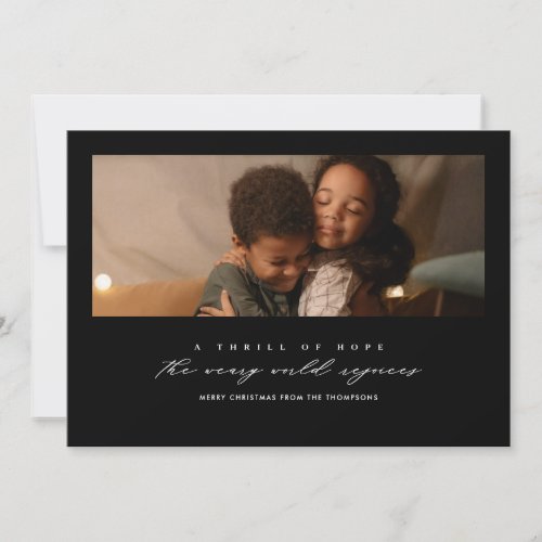 Thrill of Hope Black Photo Holiday Card
