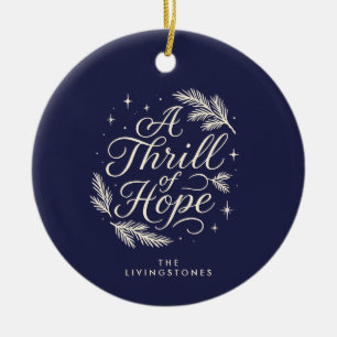 Thrill of Hope Navy Photo Religious Ceramic Ornament