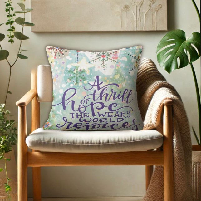 Thrill of Hope Pretty Inspirivity Christmas Throw Pillow (Creator Uploaded)