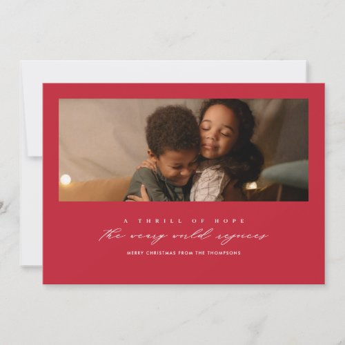 Thrill of Hope Red Photo Holiday Card