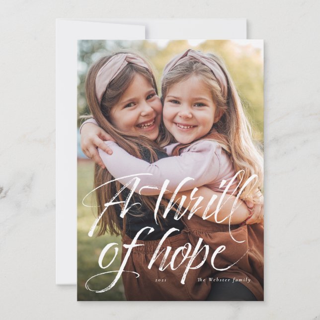 Thrill of hope religious Christmas photo card (Front)