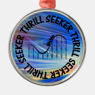 THRILL SEEKER ROLLER COASTER METAL ORNAMENT