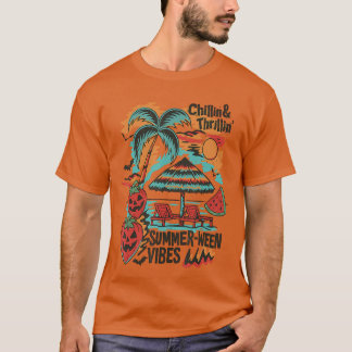 Thrillin Summerween Vibes BeachParty Halloween T-Shirt