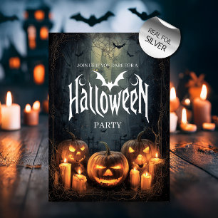 Thrilling Halloween Party Foil Invitation