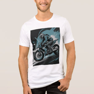 Thrilling Off-Road Motorcycle Rider Tri-Blend Shirt