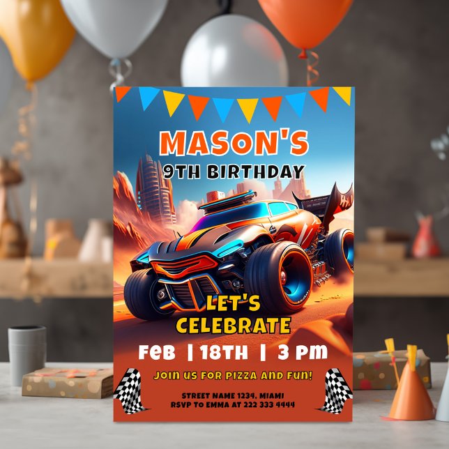 Thrilling Race Track Birthday Bash Invitation (Creator Uploaded)