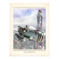 Thrilling Tales: Gwen in Her Hepmobile (18x24") Poster