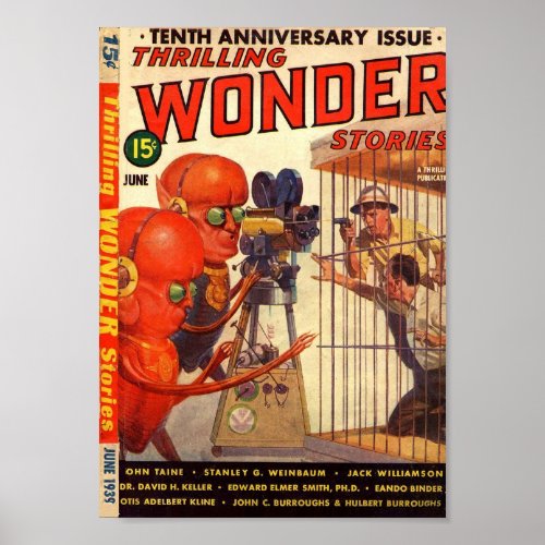 Thrilling Wonder Human Zoo Pulp cover  Poster