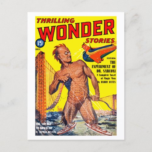 Thrilling Wonder Stories July 1940 Postcard