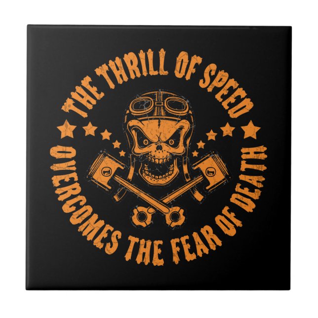Thrills Overcome Fear Ceramic Tile (Front)