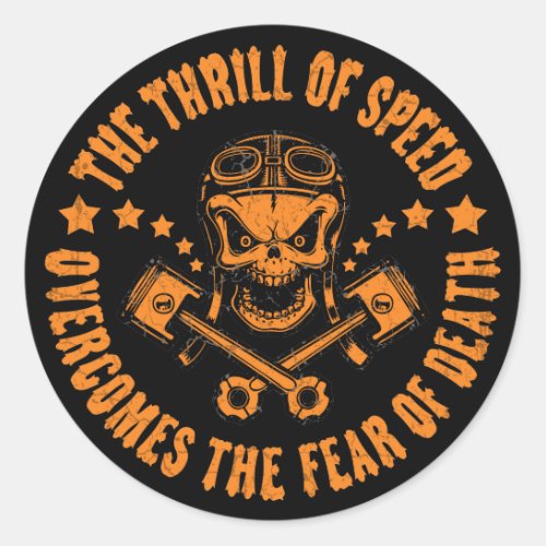 Thrills Overcome Fear Classic Round Sticker