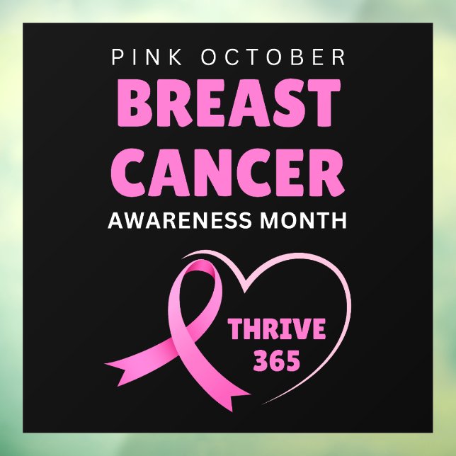 Thrive 365 Breast Cancer Awareness Month 2026 Window Cling (Sheet 3)