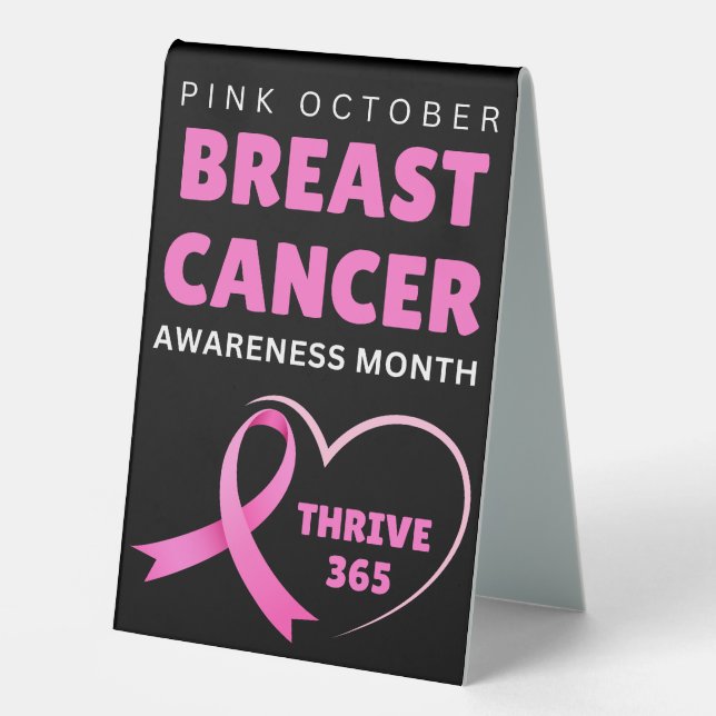 Thrive 365 Breast Cancer Awareness Month Table Tent (Front)