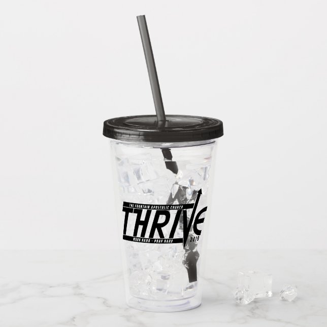 THRIVE Acrylic Tumbler (Smoke) (Front Ice)
