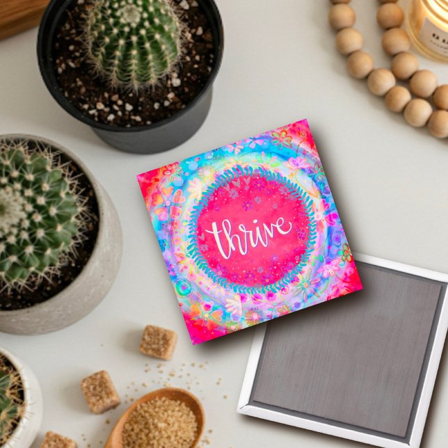 Thrive Colorful Inspirational Pretty Fun Pink Magnet (Creator Uploaded)