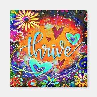 Thrive Floral Pretty Hearts Colorful Inspirivity Magnet