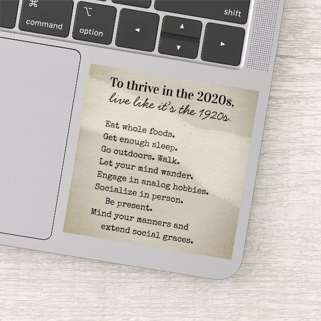 Thrive in the 2020s Advice Vinyl Sticker (Detail)