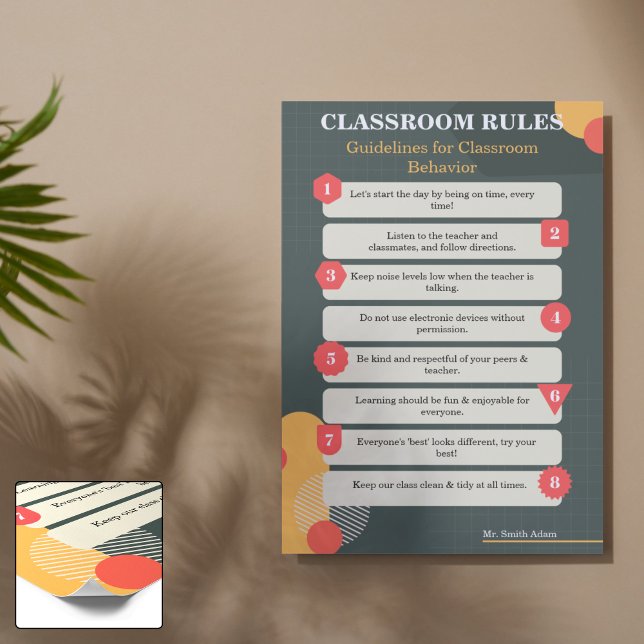 Thrive & Learn: Classroom Rules Poster (Editable!) (Establish a positive and structured classroom environment with this printable list of rules!)