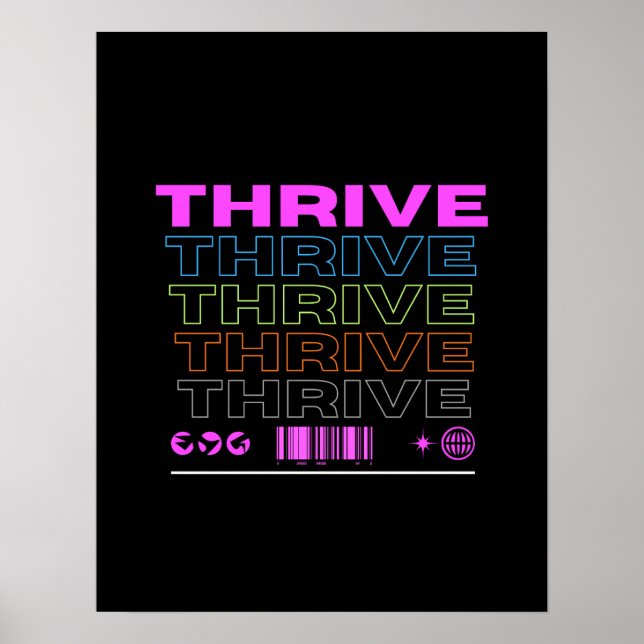 Thrive motivational wall art for instant download  (Front)