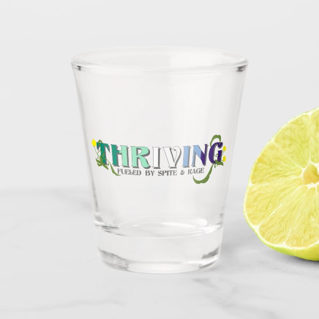 Thriving Gay Pride Shot Glass (Front)