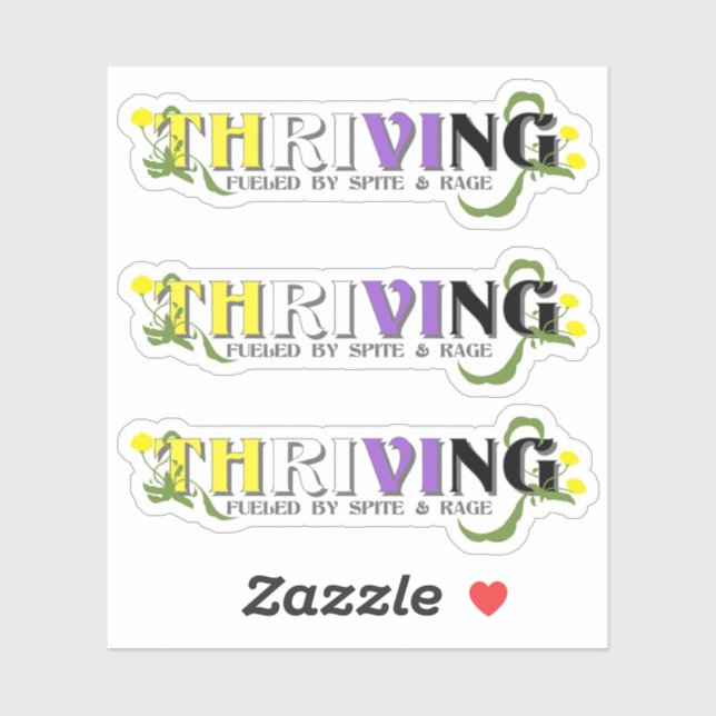 Thriving Non-binary Pride Sticker (Sheet)