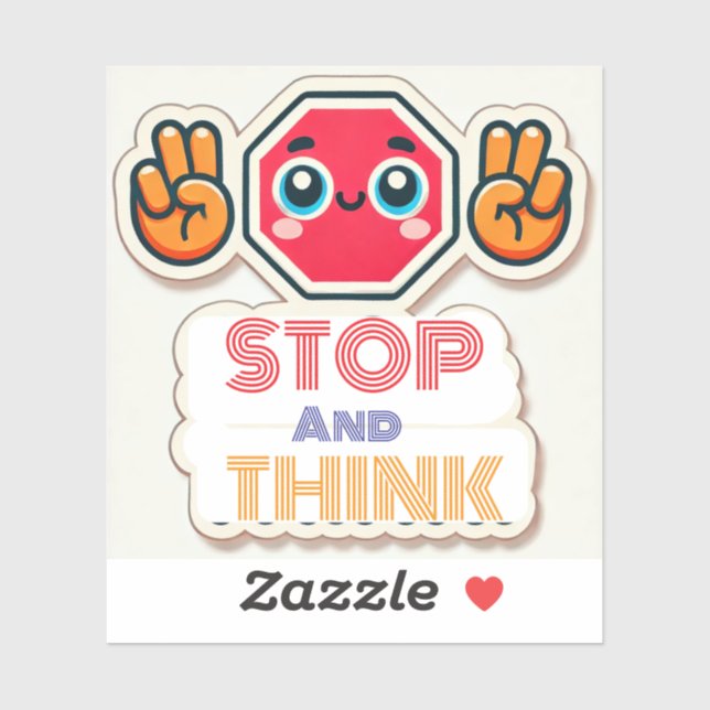 Thriving With ADHD* Stop And Think  Sticker (Sheet)