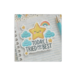  Thriving With ADHD* Today I Tried My Best Stone Magnet