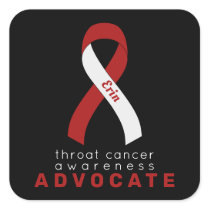 Throat Cancer Advocate Black Square Sticker