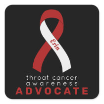 Throat Cancer Advocate Black Square Sticker