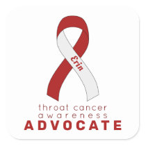 Throat Cancer Advocate White Square Sticker