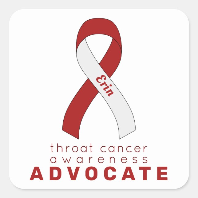 Throat Cancer Advocate White Square Sticker (Front)