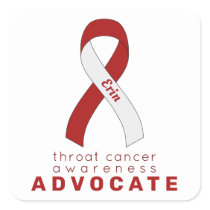 Throat Cancer Advocate White Square Sticker