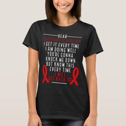 Throat Cancer Awareness I will get back up Fighter T_Shirt