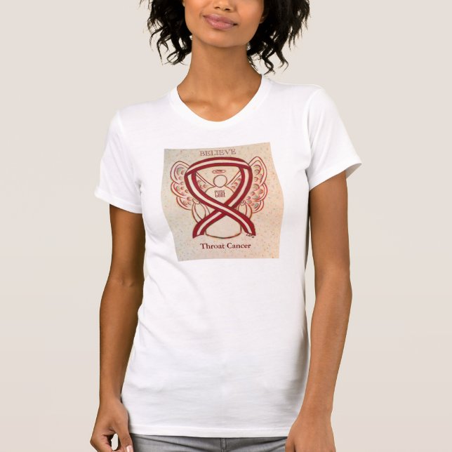 Throat Cancer Awareness Ribbon Angel Custom Shirt (Front)