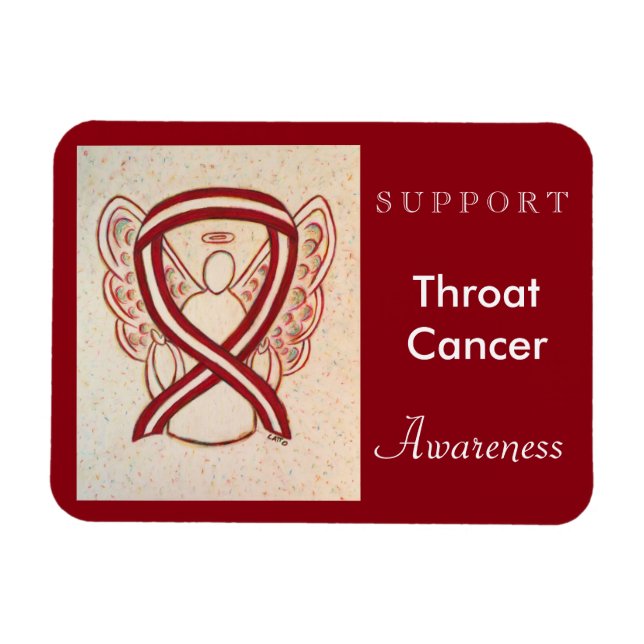 Throat Cancer Awareness Ribbon Angel Magnets (Horizontal)