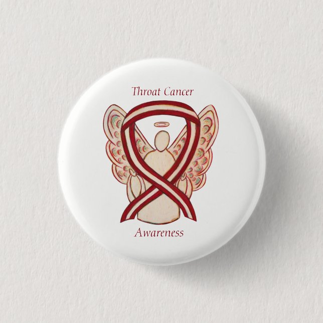 Throat Cancer Awareness Ribbon Stripes Angel Pins (Front)