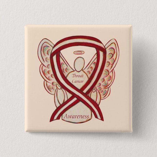 Throat Cancer Awareness Ribbon Stripes Angel Pins (Front)