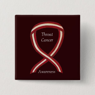 Throat Cancer Awareness Ribbon Stripes Custom Pins