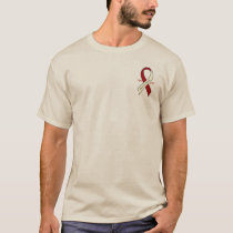 Throat Cancer Awareness Ribbon with Wings T-Shirt