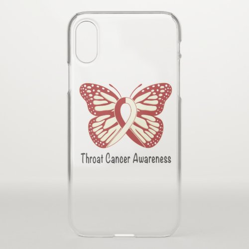 Throat Cancer Awareness with Butterfly Ribbon iPhone X Case