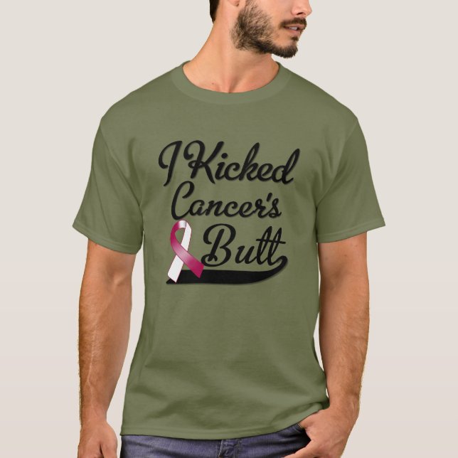 Throat Cancer I Kicked Butt T-Shirt (Front)