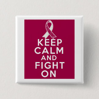Throat Cancer Keep Calm and Fight On Pinback Button