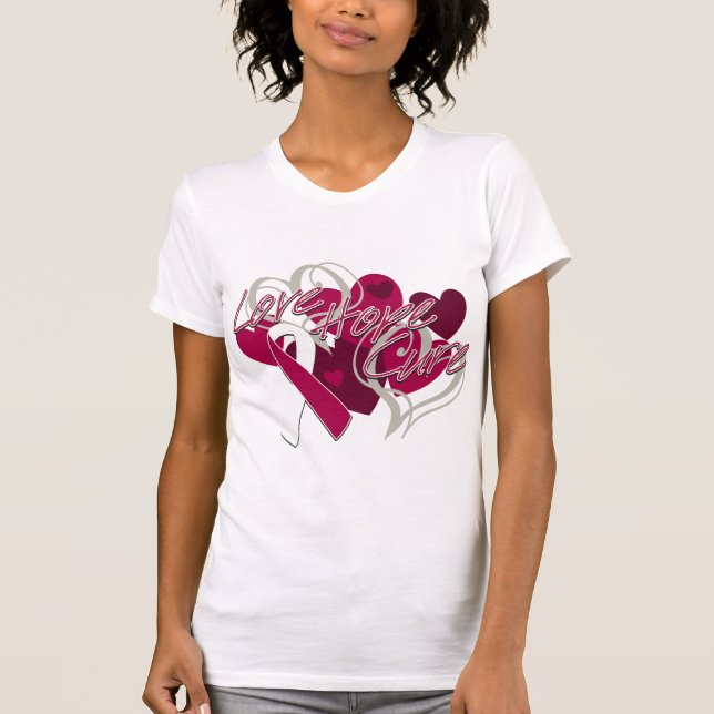 Throat Cancer Love Hope Cure T-Shirt (Front)